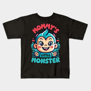 Mommy's Little Monster | Cute mischief baby design | Mom and baby love Kids T-Shirt